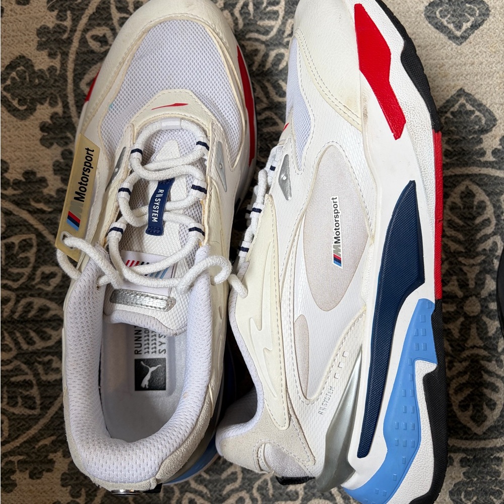 Puma Motorsport White Sneakers with Red and Blue Accents